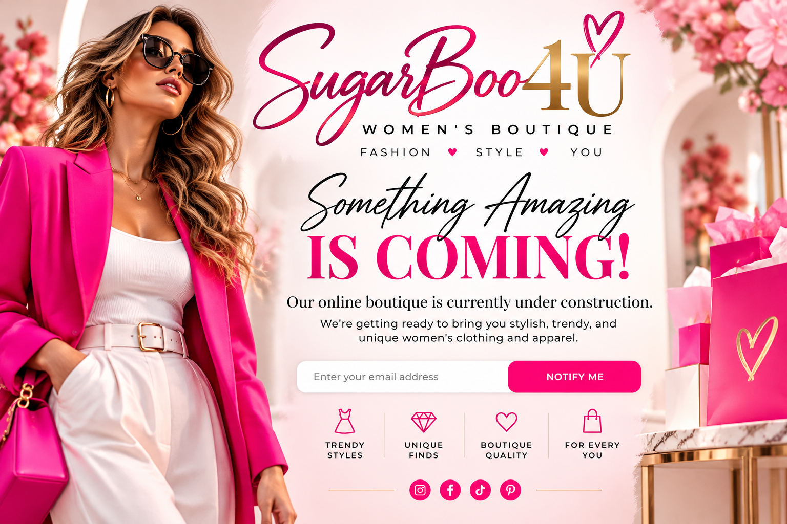 SugarBoo4U women's boutique — Something amazing is coming! Our online boutique is currently under construction.